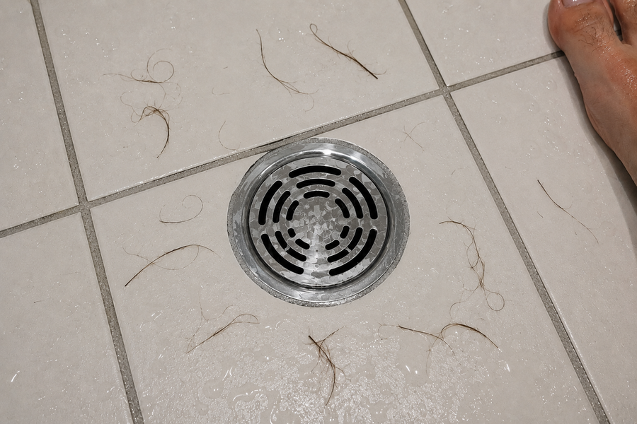 Photo client : le siphon de douche